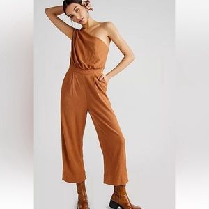NWOT! Free People Avery Jumpsuit Wide Leg One Shoulder size 4